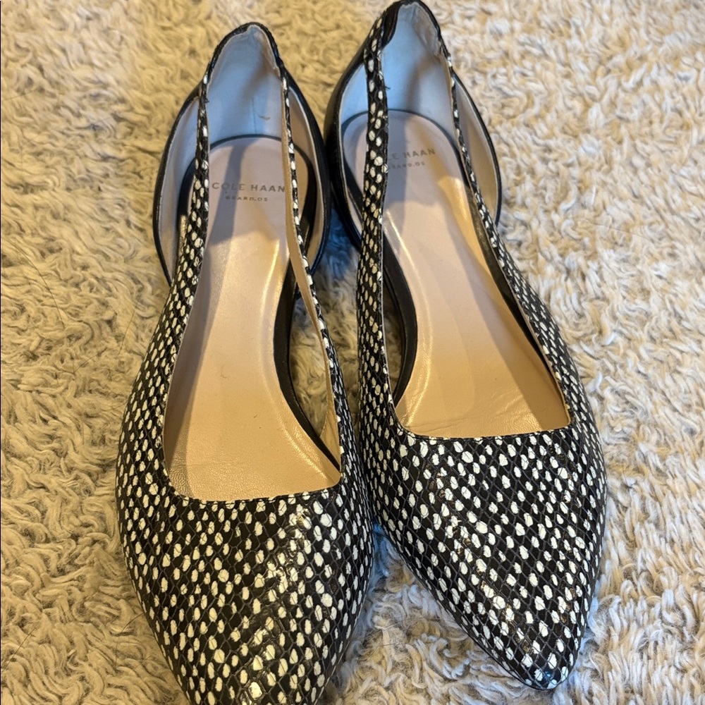 Cole Haan Women's Black and White Patterned Flats